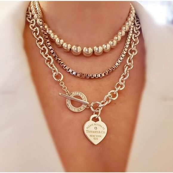 Tiffany & Co Hardwear Graduated Ball Bead Necklace - 925 Silver - 16” - Picture 14 of 15